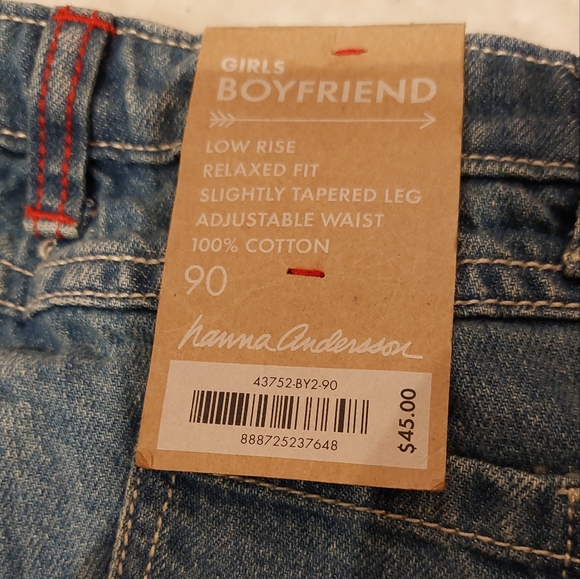 2 Pairs of New Hanna Andersson Jeans sz 90 - Picture 4 of 4